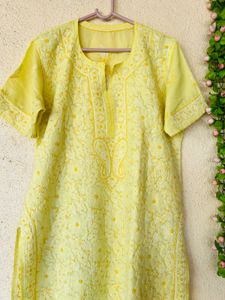 Beautiful Yellow Chikankari Kurta