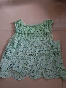 Light Green Crochet Lace Top