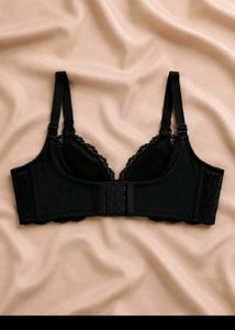 Lace Trim Black Bra