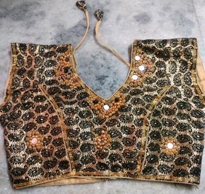 Golden Black Mix Colour Blouse