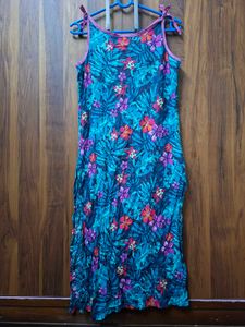 Blue Tropical Print kurti  Dress