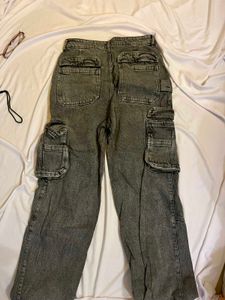 Baggy y2k Grey Wash Cargo Jeans