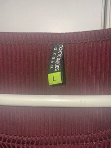 Maroon Ribbed Tank Top