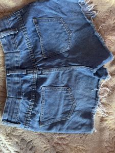 blue high waist denim  Shorts
