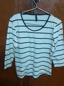 Black Stripes White Top