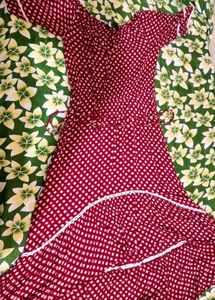 Maroon & White Ethnic Gown