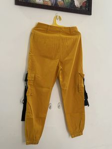 Mustard Cargo Pants with Straps