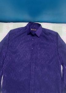 Elegant Dark Blue Party Wear Shirt