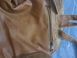 Stylish Brown Faux Leather Backpack