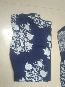 Blue Floral Printed Kurta Set