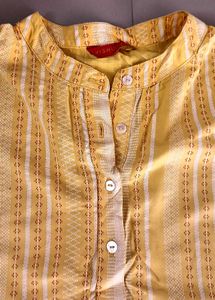 Yellow Striped Kurta Set