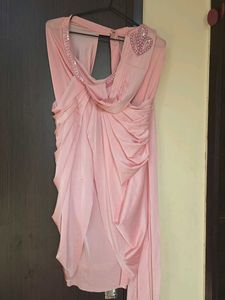 💗 PINK DHOTI-STYLE READYMADE SAREE 💗