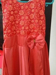 Elegant Coral Dress for Girls