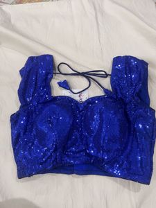 Sparkling Royal Blue Sequin Blouse