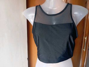Black Mesh Tank Top