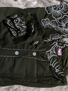 Tan Floral Print Shirt Dress for single piece 399/