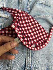 Rare Find Gingham Underwire Bikini Top
