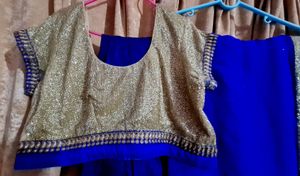 Chiffon Royal blue saree