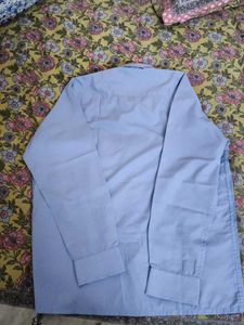 Men's Blue Striped Dress Shirt