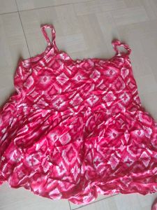Vibrant Pink Ikat Print Peplum Top