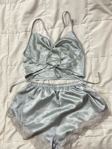 Two-piece satin pajama set
