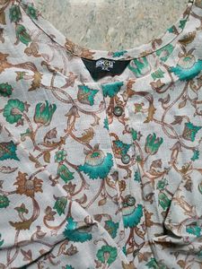 Floral Print Cotton Kurta