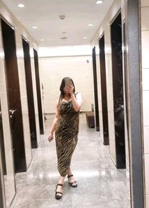 Zebra Print Maxi Dress