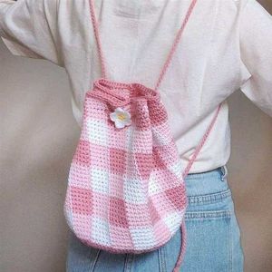 Cute Pink Crochet Backpack