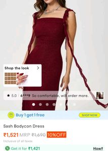 Sparkly Maroon Bodycon Dress