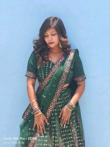 Green Embellished Lehenga Choli