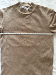 ZARA Ribbed Mock Neck Top