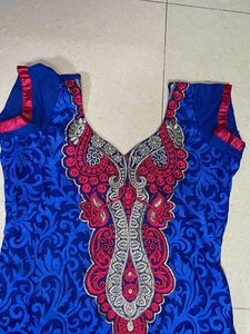 Blue Embroidered Kurta