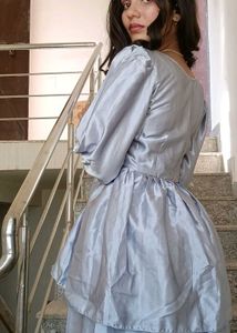 Elegant Blue Tiered Dress