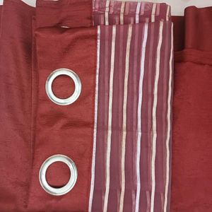 Elegant Maroon Curtains - Set of 2 (Total 6)