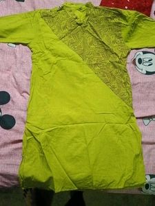 Lime Green Printed Kurta