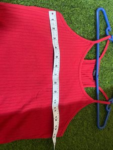 Ribbed Red Tank Top