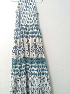 ✨Anouk Off White&amp;Navy Blue A-Line Midi Dress ₹489
