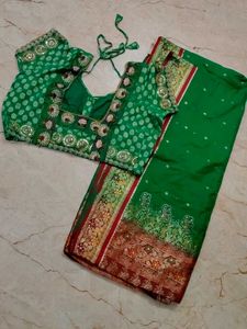 Beautiful Teal and Green Sarees with Blouse