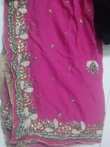 Beautiful Embroidered Pink dupatta