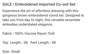 Embroidered co-ord Set