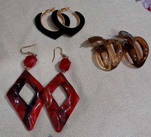 Set Of 3 Pairs oof Fashion Earring
