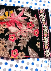 Black Floral Prinrt kurti set