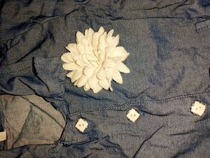 Cute Denim &amp; White Dress