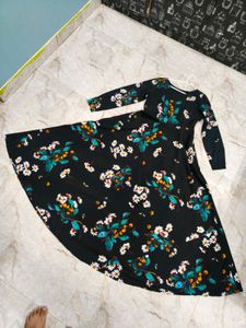 Black Floral Print Maxi Dress