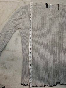 H&amp;M Ribbed Crew Neck Long Sleeve Top