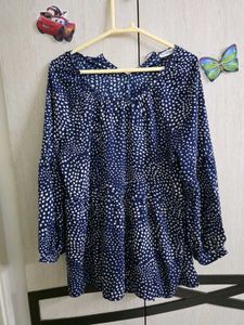 Stylish Navy & White Dotted Top