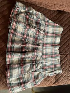 Plaid Pleated Mini Skirt