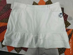 White Ruffled Golf Skirt