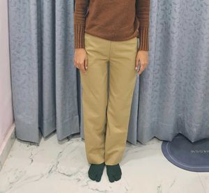 Khaki Straight Leg Pants