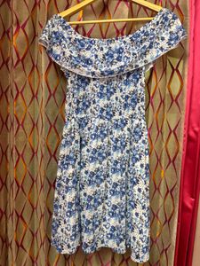 Off-Shoulder Floral Print Mini Dress